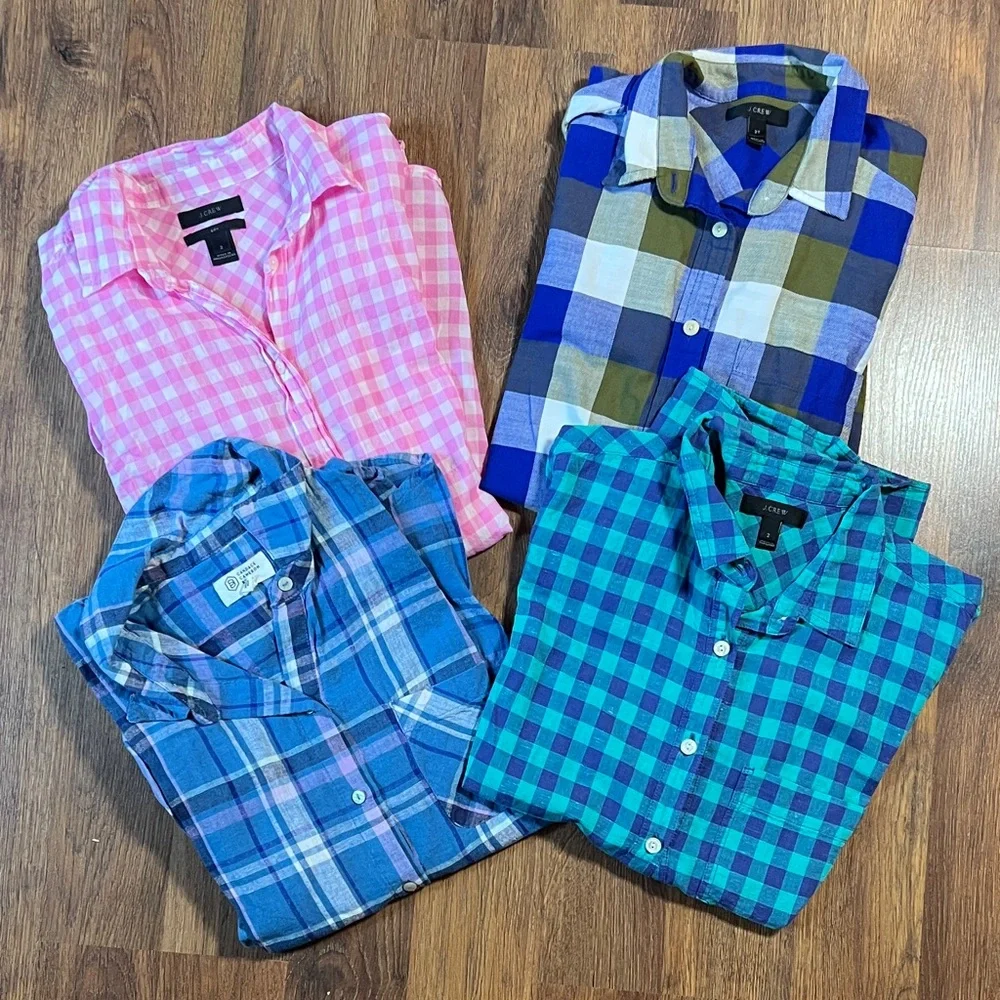Stylish Women’s Plaid Flannel Shirt Set - Pink, Blue, Green - Picture 1 of 16